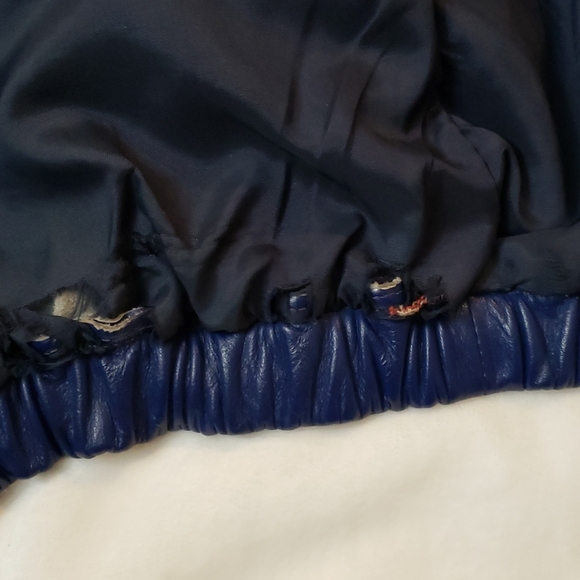 Vintage blue leather jacket - Picture 7 of 8